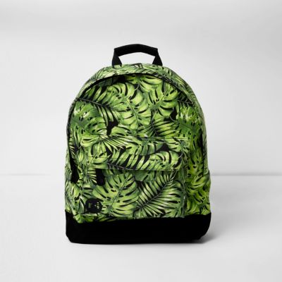 Black Mi-Pac leaf print backpack